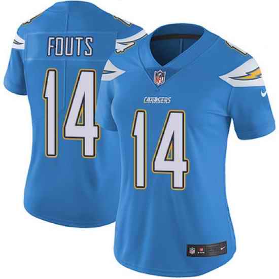 Nike Chargers #14 Dan Fouts Electric Blue Alternate Womens Stitched NFL Vapor Untouchable Limited Jersey